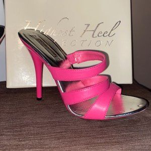 Highest Heel Stiletto Doll-300 Pink Sandal never worn Size 7